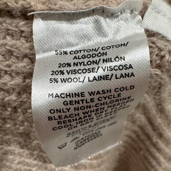 LOFT Cream Wool Blend Knit Open Front Longline Cardigan Sweater Size Medium - Picture 14 of 14